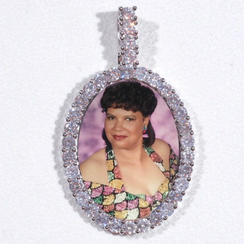 Large 3D Oval Custom Picture Pendant
