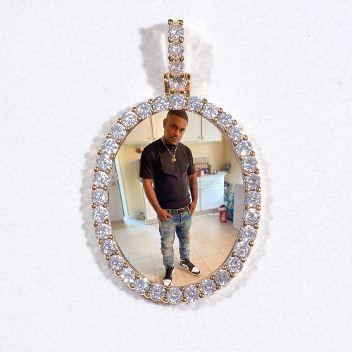 3D Oval Custom Picture Pendant