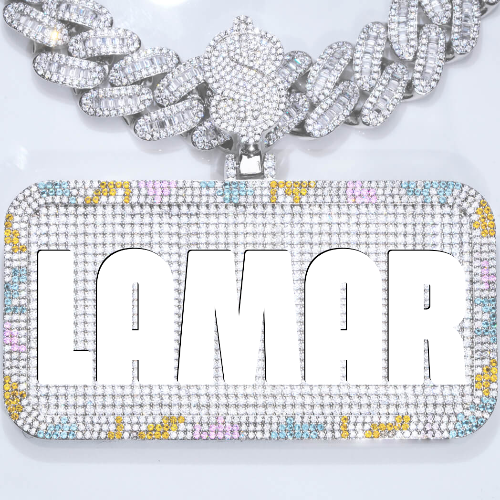 CUSTOM LETTER NECKLACE 3D COLORFUL SQUARE
