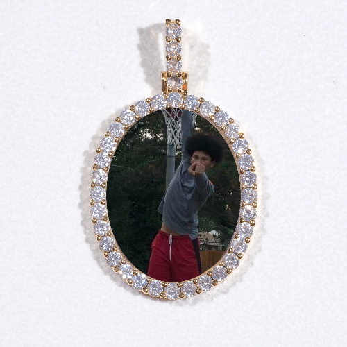 3D Oval Custom Picture Pendant