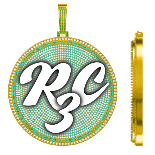 CUSTOM LETTER NECKLACE 3D BIG DISC