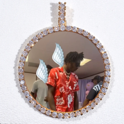 LARGE 3D CIRCLE CUSTOM PICTURE PENDANT