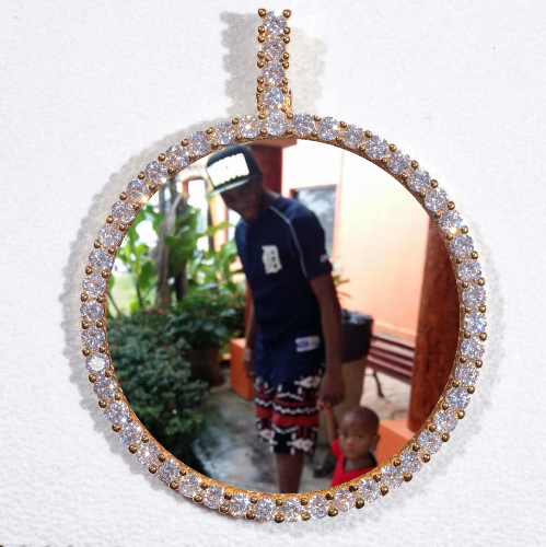 LARGE 3D CIRCLE CUSTOM PICTURE PENDANT