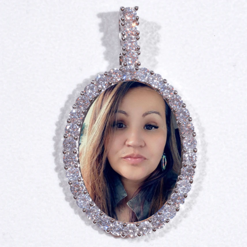 Large 3D Oval Custom Picture Pendant