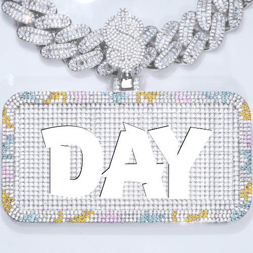 CUSTOM LETTER NECKLACE 3D COLORFUL SQUARE