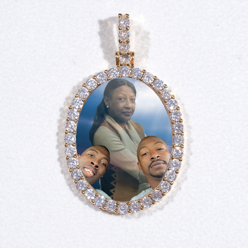 3D Oval Custom Picture Pendant