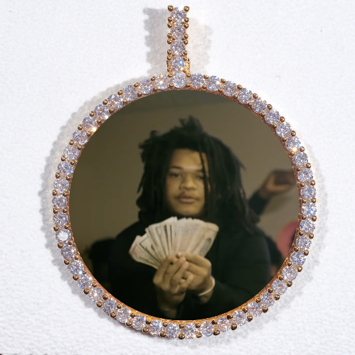 LARGE 3D CIRCLE CUSTOM PICTURE PENDANT