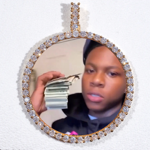 LARGE 3D CIRCLE CUSTOM PICTURE PENDANT