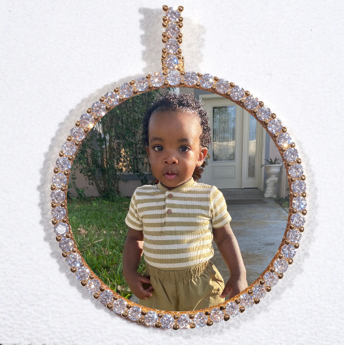 LARGE 3D CIRCLE CUSTOM PICTURE PENDANT