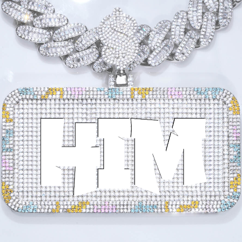 CUSTOM LETTER NECKLACE 3D COLORFUL SQUARE