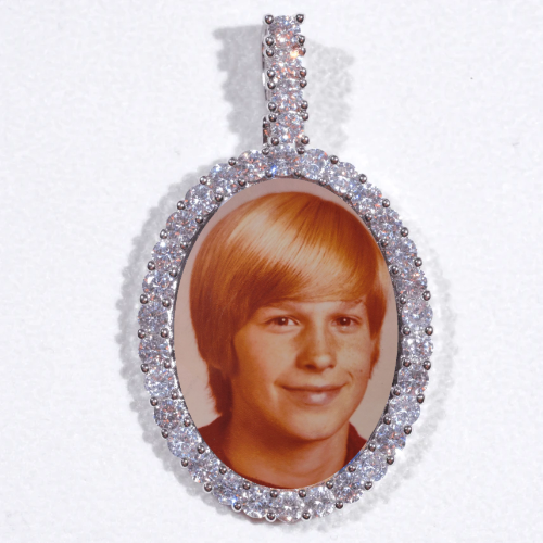 Large 3D Oval Custom Picture Pendant