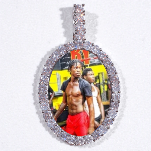 Large 3D Oval Custom Picture Pendant