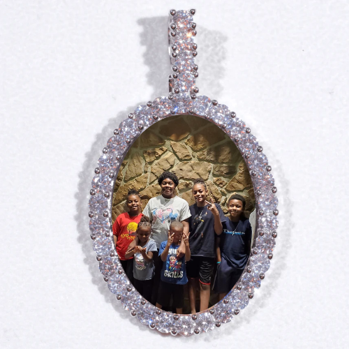 Large 3D Oval Custom Picture Pendant
