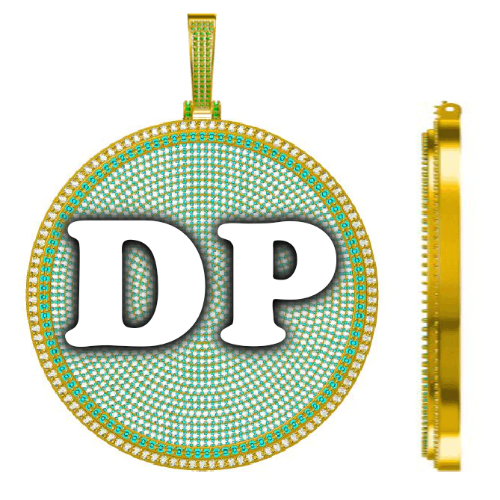 CUSTOM LETTER NECKLACE 3D BIG DISC