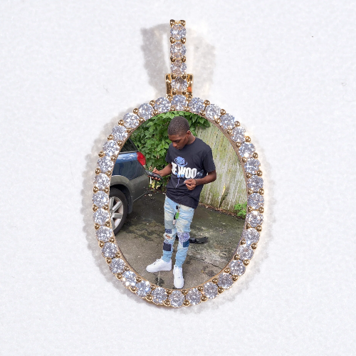 3D Oval Custom Picture Pendant