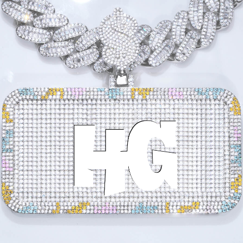 CUSTOM LETTER NECKLACE 3D COLORFUL SQUARE