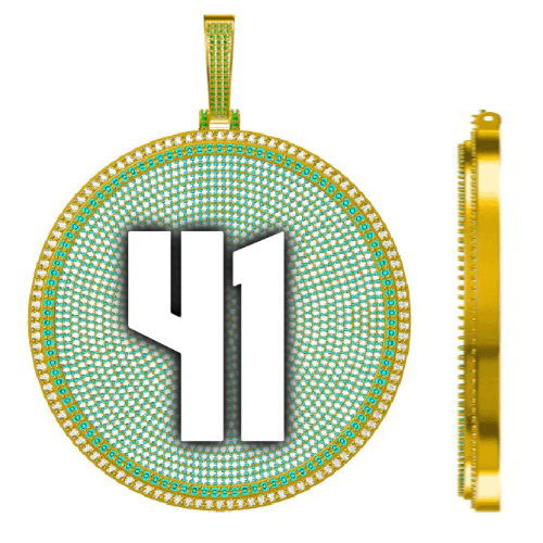 CUSTOM LETTER NECKLACE 3D BIG DISC