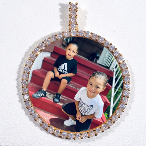 LARGE 3D CIRCLE CUSTOM PICTURE PENDANT
