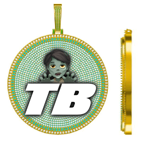 CUSTOM LETTER NECKLACE 3D BIG DISC