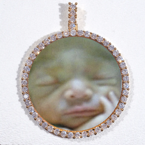 LARGE 3D CIRCLE CUSTOM PICTURE PENDANT