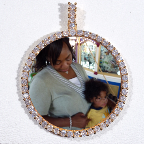 LARGE 3D CIRCLE CUSTOM PICTURE PENDANT