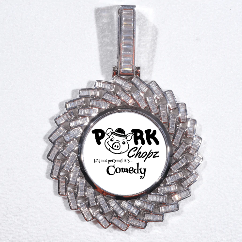 Large 3D Baguette Custom Picture Pendant