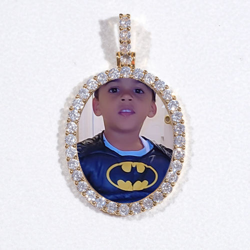 3D Oval Custom Picture Pendant