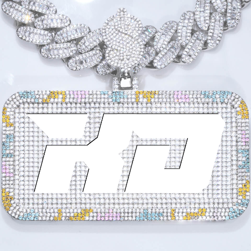 CUSTOM LETTER NECKLACE 3D COLORFUL SQUARE