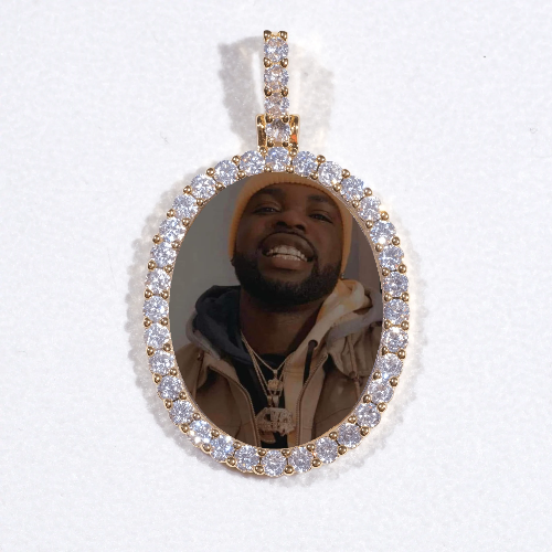 3D Oval Custom Picture Pendant