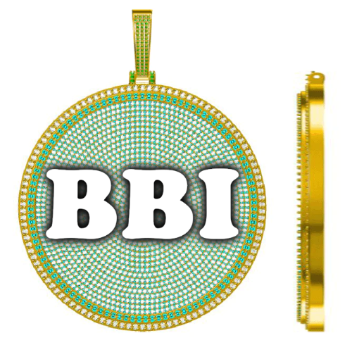 CUSTOM LETTER NECKLACE 3D BIG DISC