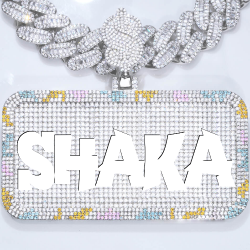 CUSTOM LETTER NECKLACE 3D COLORFUL SQUARE