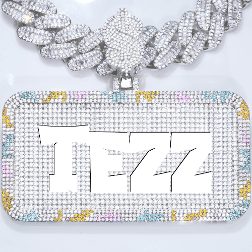 CUSTOM LETTER NECKLACE 3D COLORFUL SQUARE