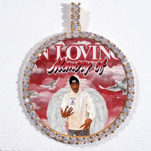 LARGE 3D CIRCLE CUSTOM PICTURE PENDANT