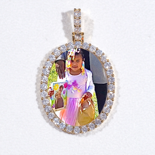 3D Oval Custom Picture Pendant
