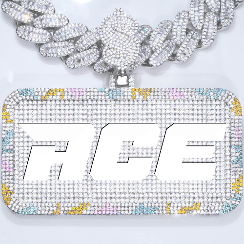 CUSTOM LETTER NECKLACE 3D COLORFUL SQUARE