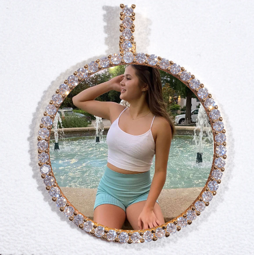 LARGE 3D CIRCLE CUSTOM PICTURE PENDANT