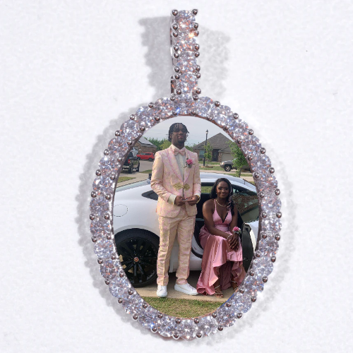 Large 3D Oval Custom Picture Pendant