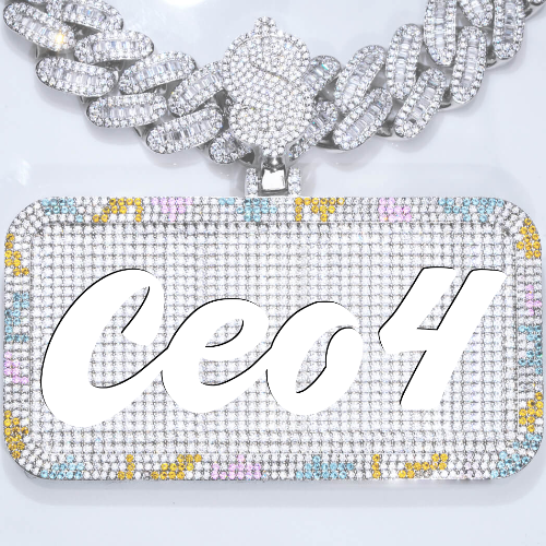 CUSTOM LETTER NECKLACE 3D COLORFUL SQUARE