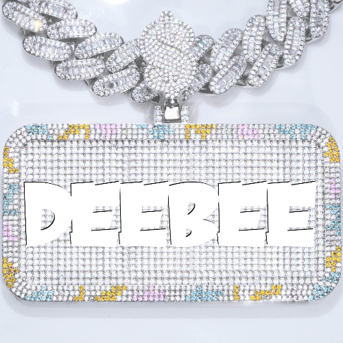 CUSTOM LETTER NECKLACE 3D COLORFUL SQUARE