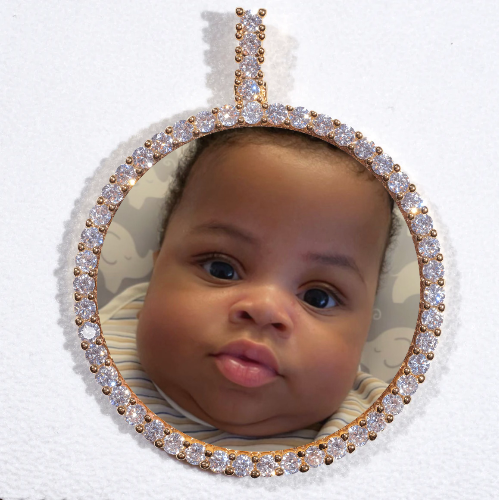 LARGE 3D CIRCLE CUSTOM PICTURE PENDANT