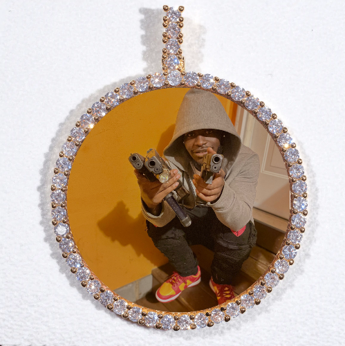 LARGE 3D CIRCLE CUSTOM PICTURE PENDANT