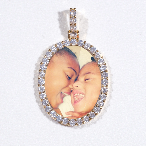 3D Oval Custom Picture Pendant