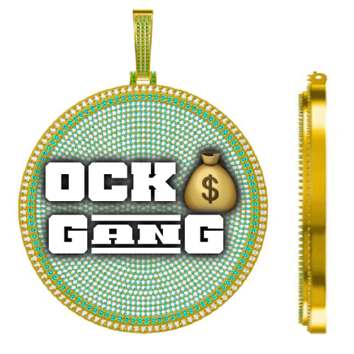 CUSTOM LETTER NECKLACE 3D BIG DISC
