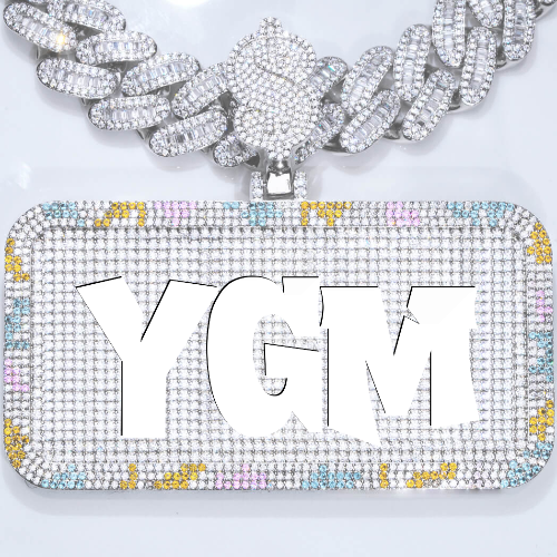CUSTOM LETTER NECKLACE 3D COLORFUL SQUARE