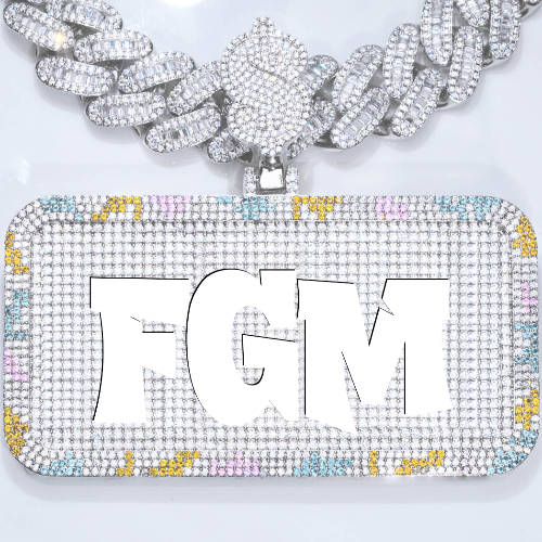 CUSTOM LETTER NECKLACE 3D COLORFUL SQUARE