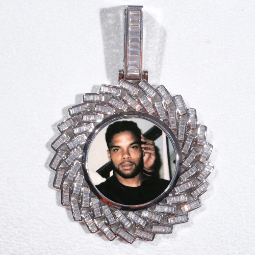 Large 3D Baguette Custom Picture Pendant