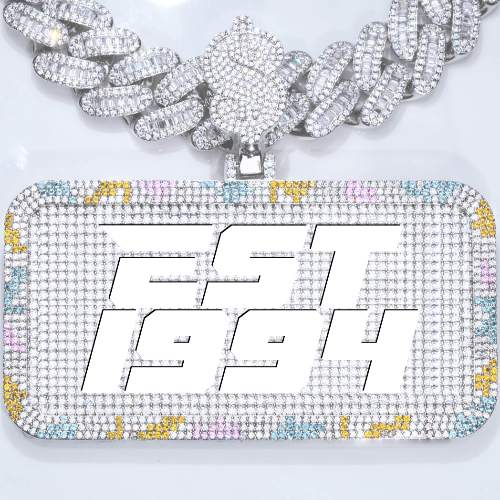 CUSTOM LETTER NECKLACE 3D COLORFUL SQUARE