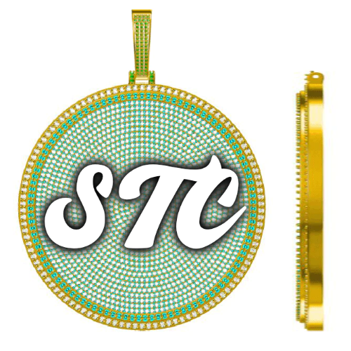 CUSTOM LETTER NECKLACE 3D BIG DISC