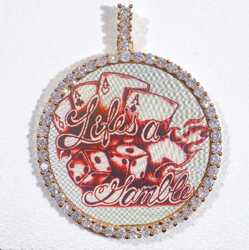 LARGE 3D CIRCLE CUSTOM PICTURE PENDANT