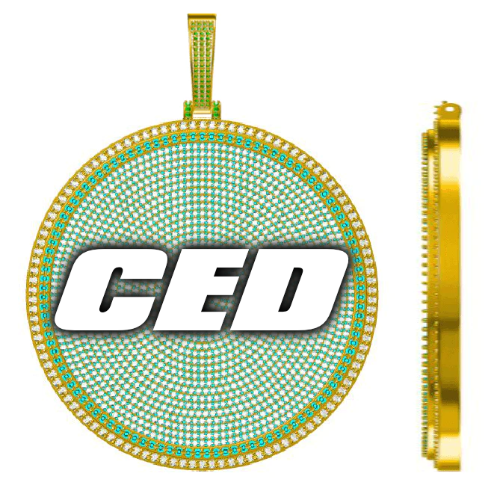 CUSTOM LETTER NECKLACE 3D BIG DISC